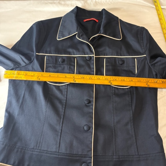 Elegant Alain Manoukian Skirtsuit - black with white trim - Size 44 - Picture 16 of 16